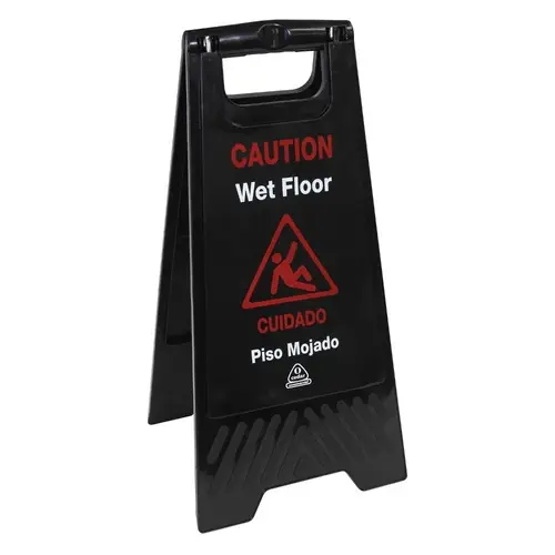 WET FLOOR SIGN BLACK FOLD FLAT DESIGN